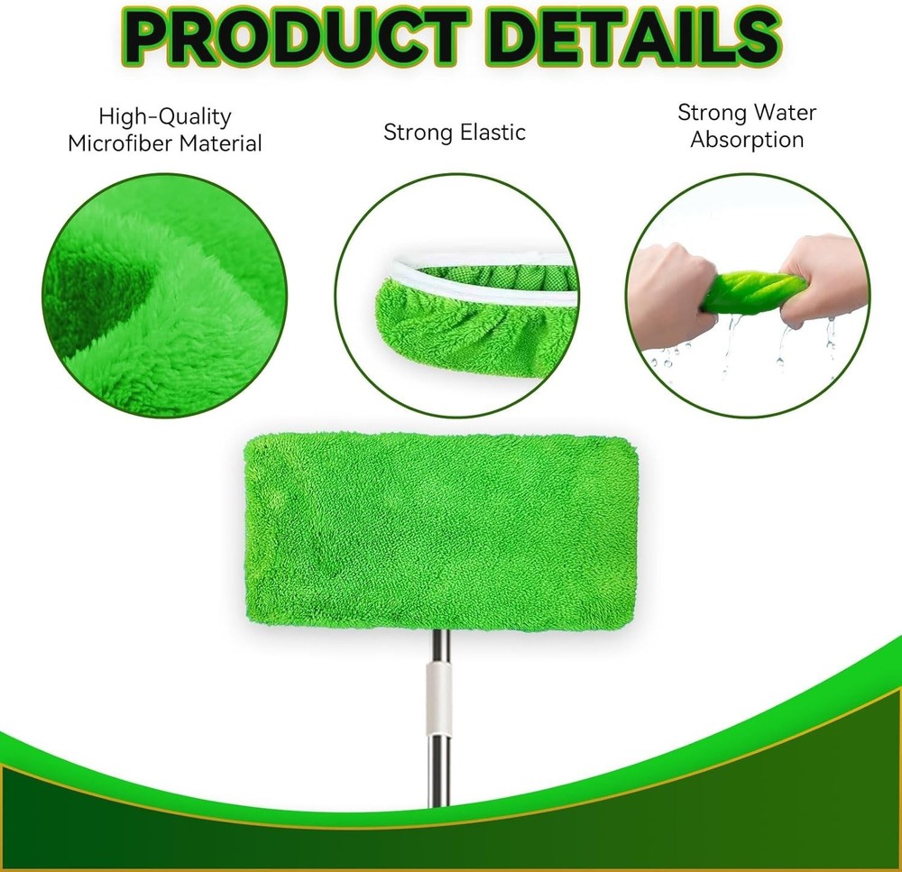 3 Pack Microfiber Mop Pads Compatible With Swiffer Sweeper Washable Refill