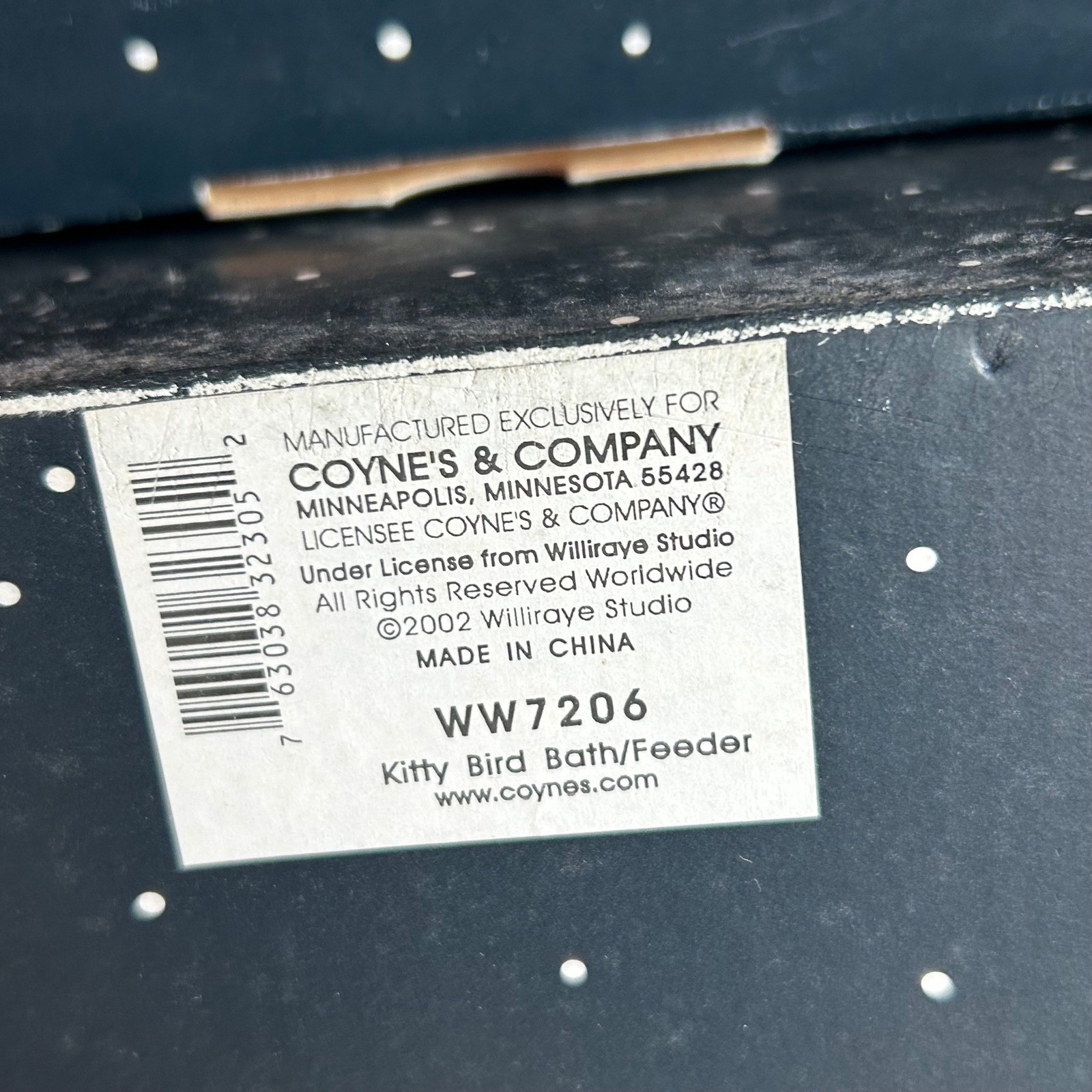 Kitty Bird Bath Feeder Williraye Studio WW7206 Folk Art Figurine Candy Dish Keys