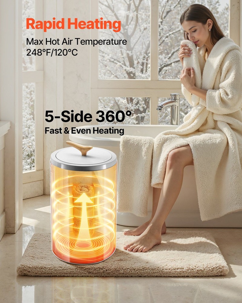 20L Heated Storage Basket for Towels with Timer and Scent Insert White