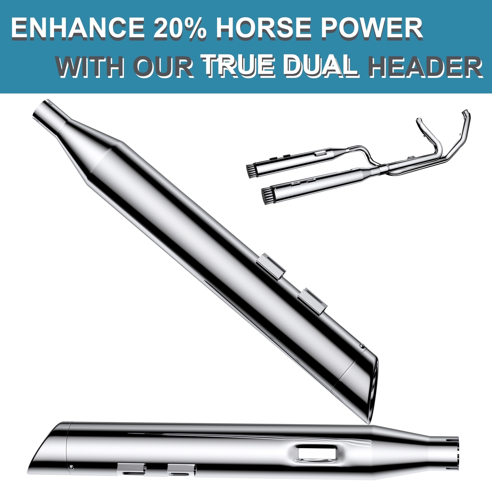 SHARKROAD 4.5 Slip Ons For 2017-UP Harley Touring Exhaust, Road Glide Mufflers