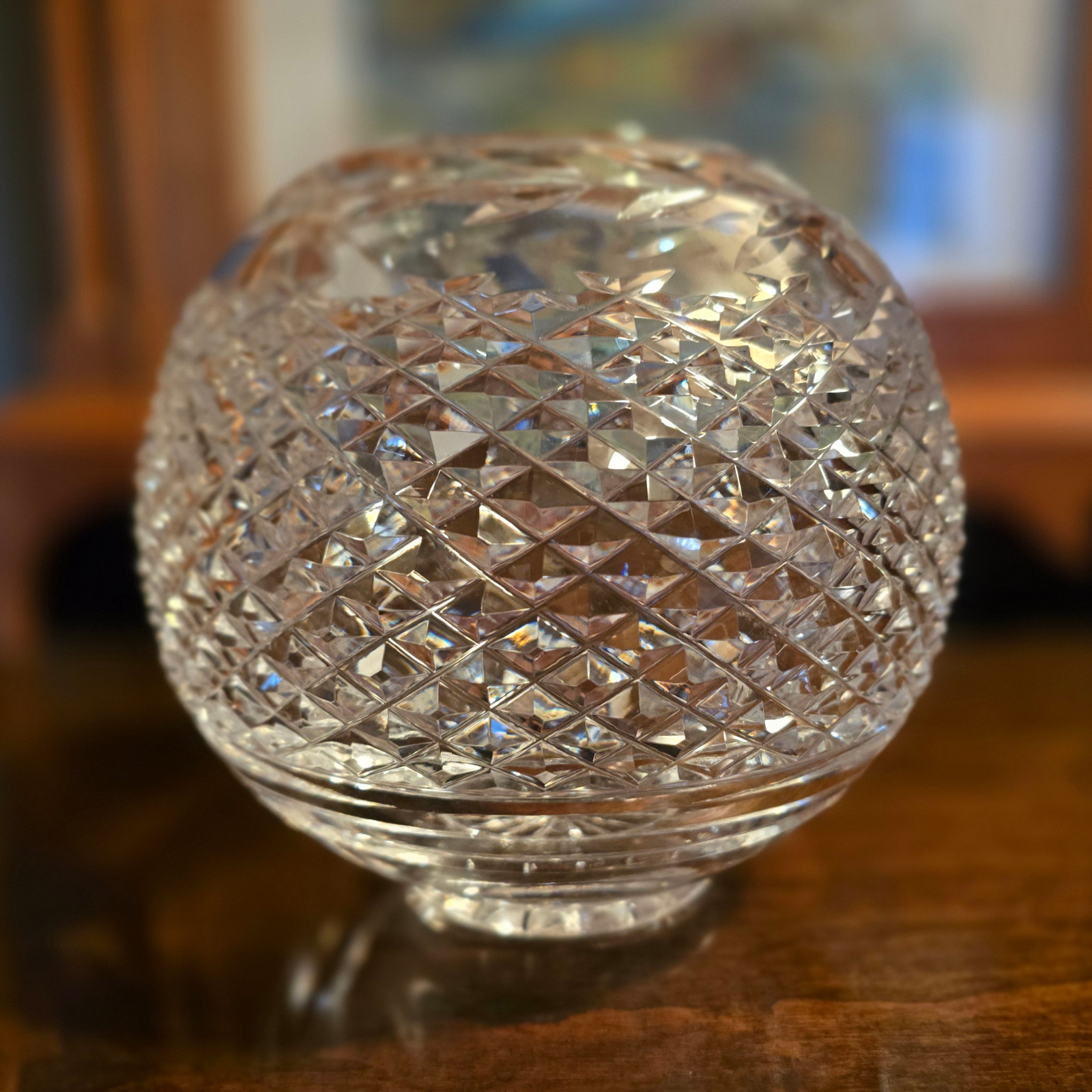 VTG WATERFOLD Irish Crystal Glandore Globe Rose Bowl 1976 Ireland