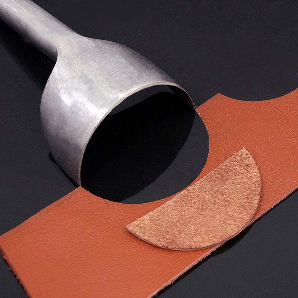 10 Pcs Half Round Leather Punches, Strap End Punches Leather Tools Arc-Shaped...