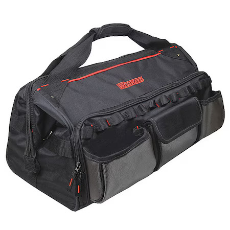 Westward 32Pj40 Tool Bag, Black, Polyester, 11 Pockets