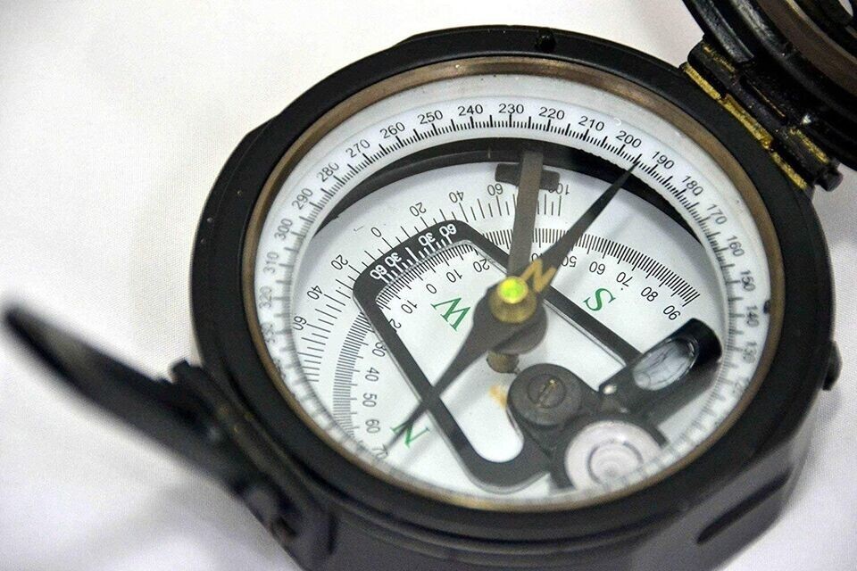 Brass Geological Brunton Compass Transit Survey Testing & Measuring compass