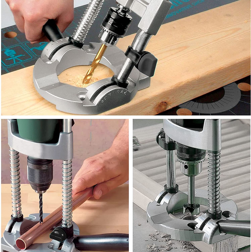 Portable Drill Press for Hand Drill, Multi-Angle Drill Guide Attachment for 1/4
