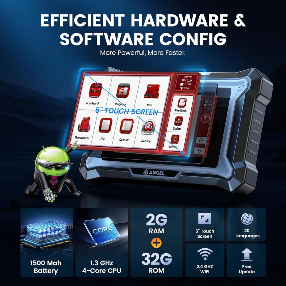 ANCEL DS160 Bidirectional OBD2 Scanner Auto Car Diagnostic Scan Tool ECU Coding