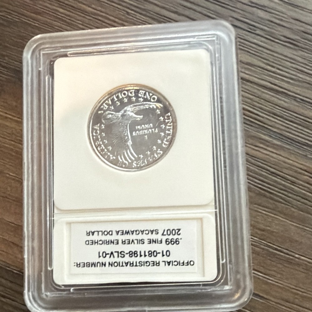 Five (5), 2007 Sacagawea .999 Silver Plated.