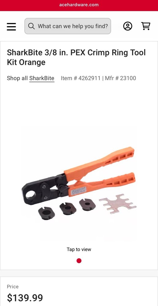 SharkBite Multi-Head Force 3/8" 1/2" 3/4" 1" Crimp Tool Kit - Missing Accessory
