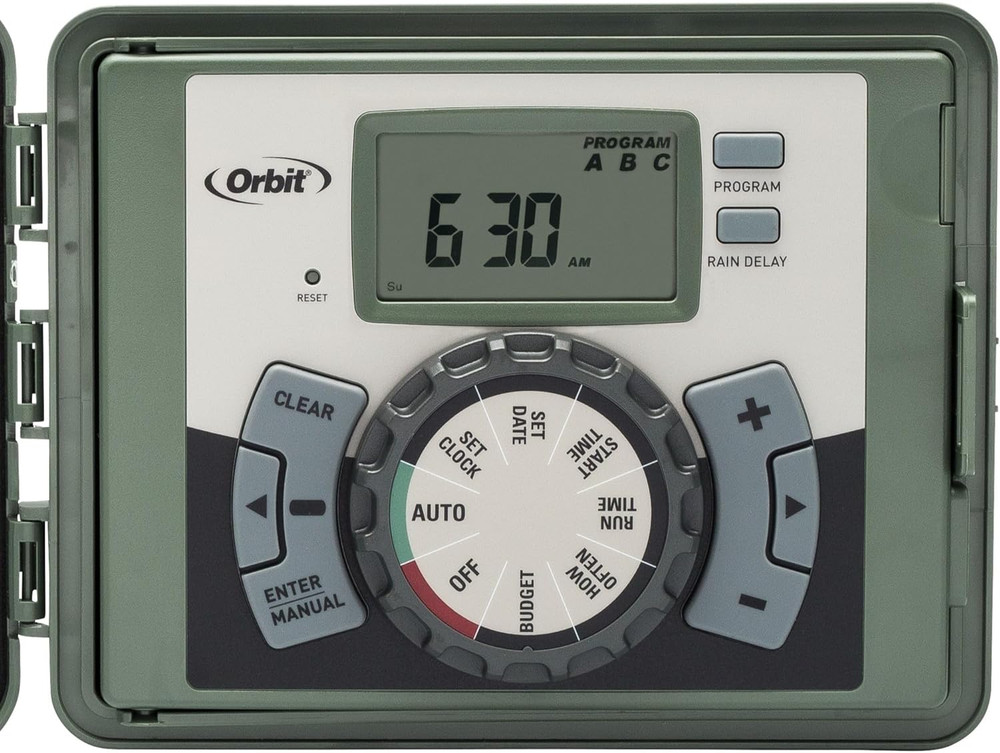 57894 4-Station Outdoor Swing Panel Sprinkler System Timer