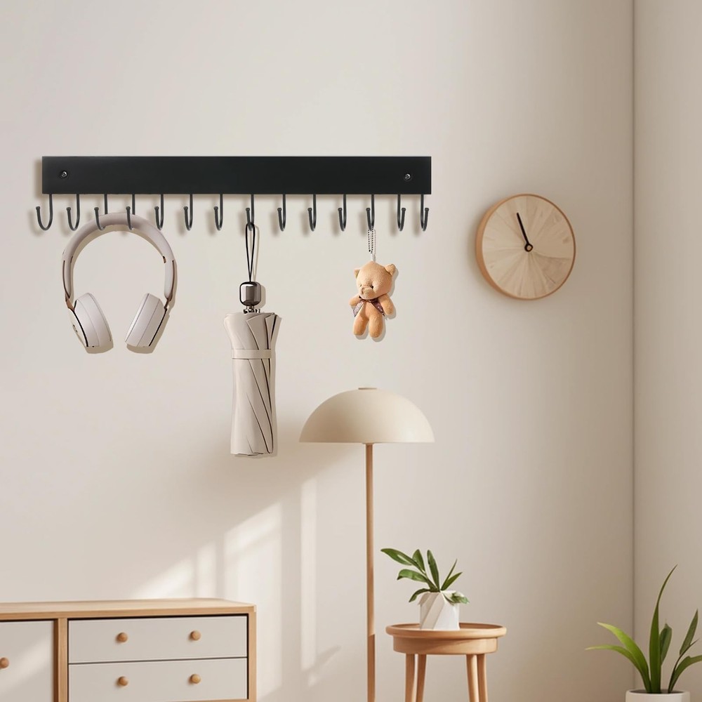 2Pack Key Holder Wall Mount with 28 Rotating 180° Key Hooks, 14.6" Rustproo