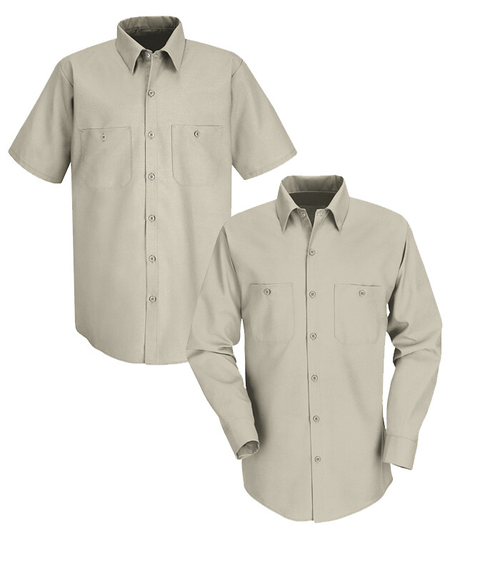 Red Kap Men's Industrial Work Shirt Long Sleeve 2 Pocket Uniform