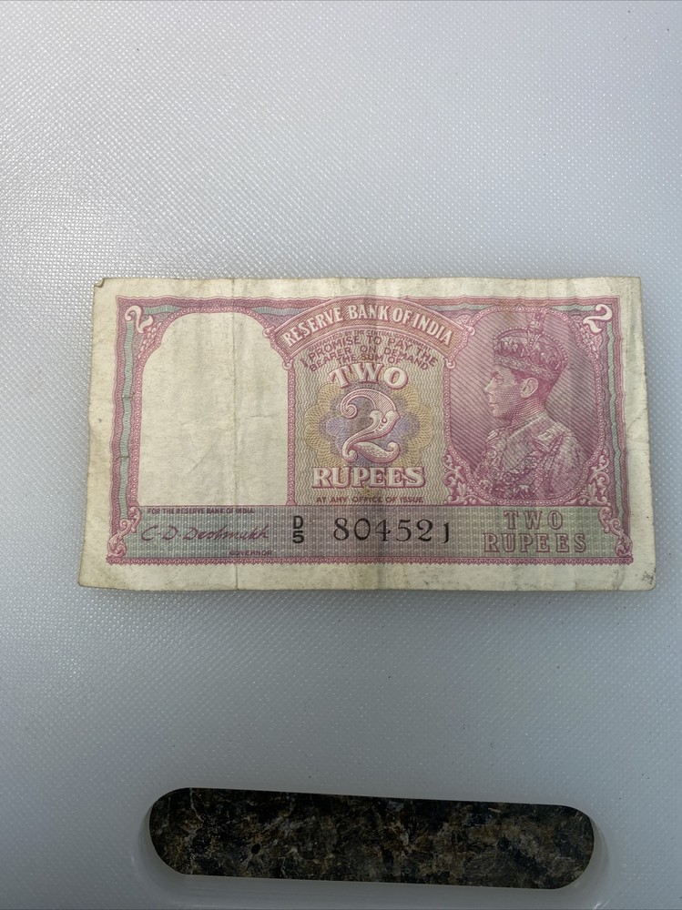 1943 India 2 Rupee Note