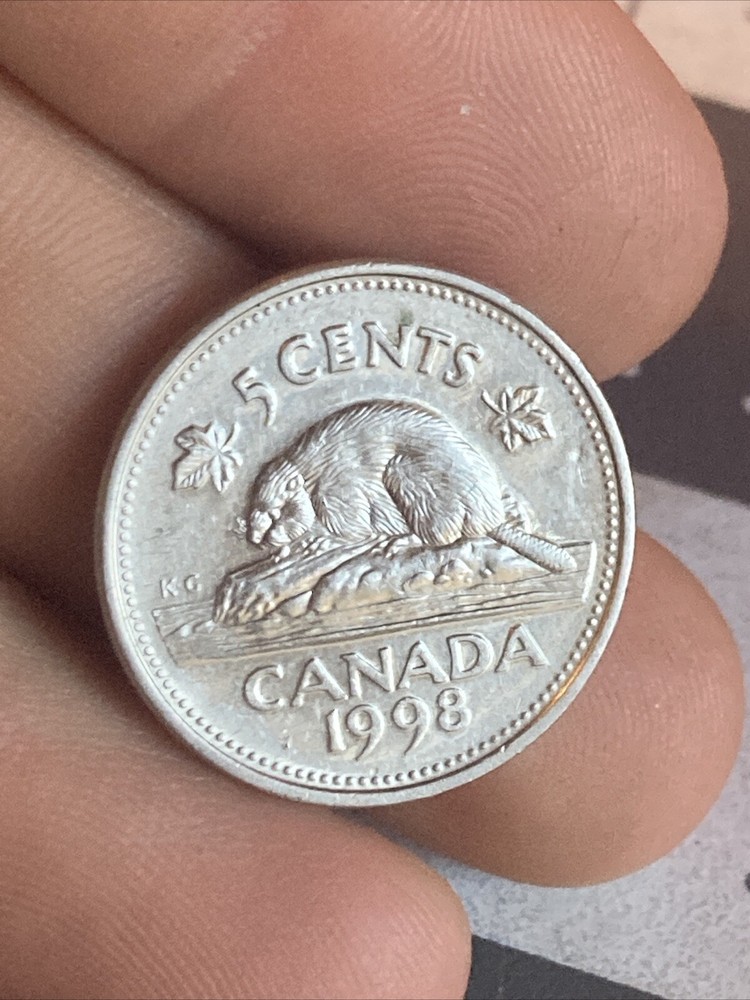 Vintage 1998 Canada 5 Cents Coin