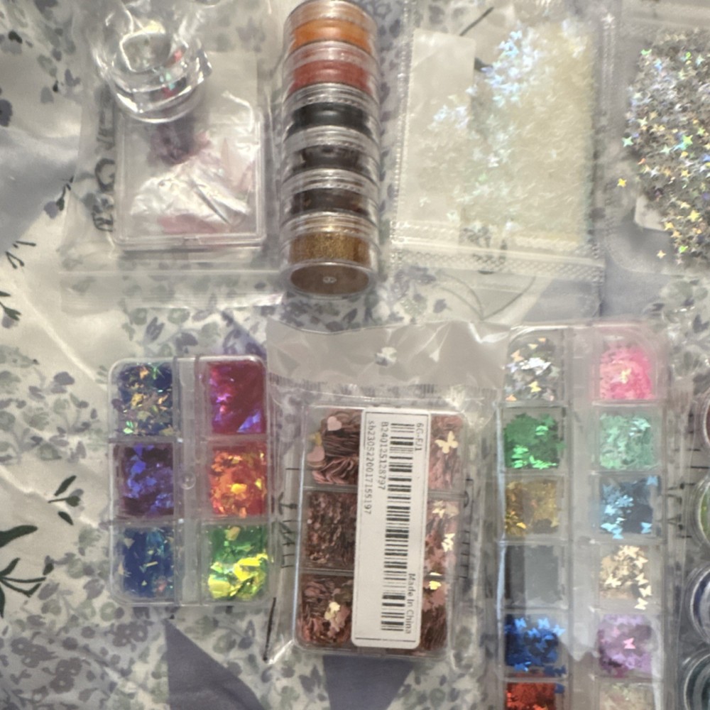 Assorted Multicolor Craft Glitter Set - Various Colors and Shapes