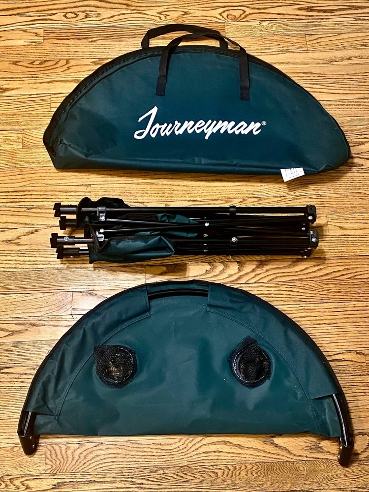 Jorneyman Folding Camping Canvas Table Two Tier 4 Mesh Cup Holders