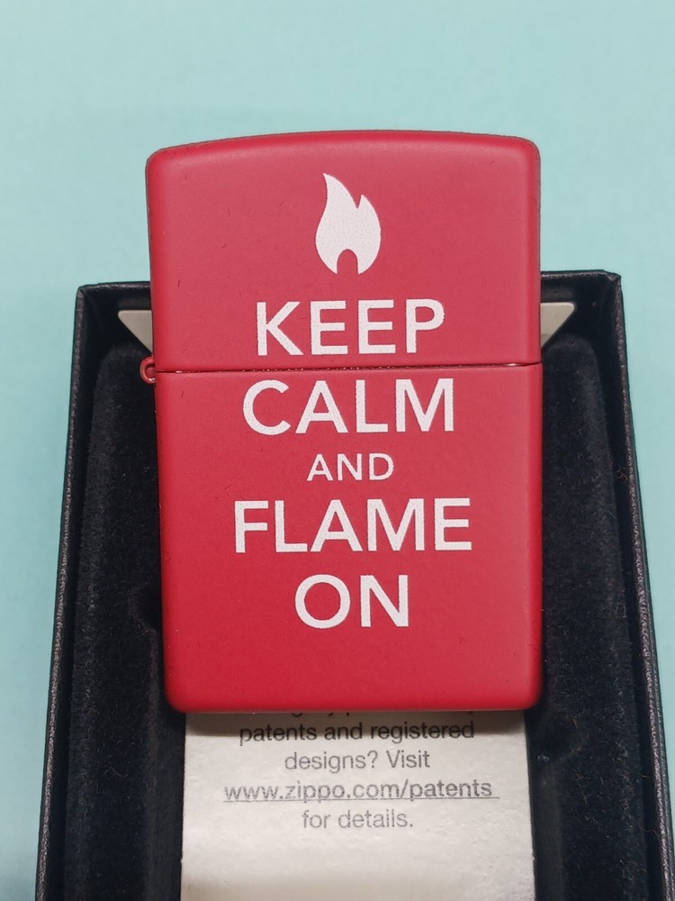 Zippo Keep Calm and Flame On Red Matte 28671