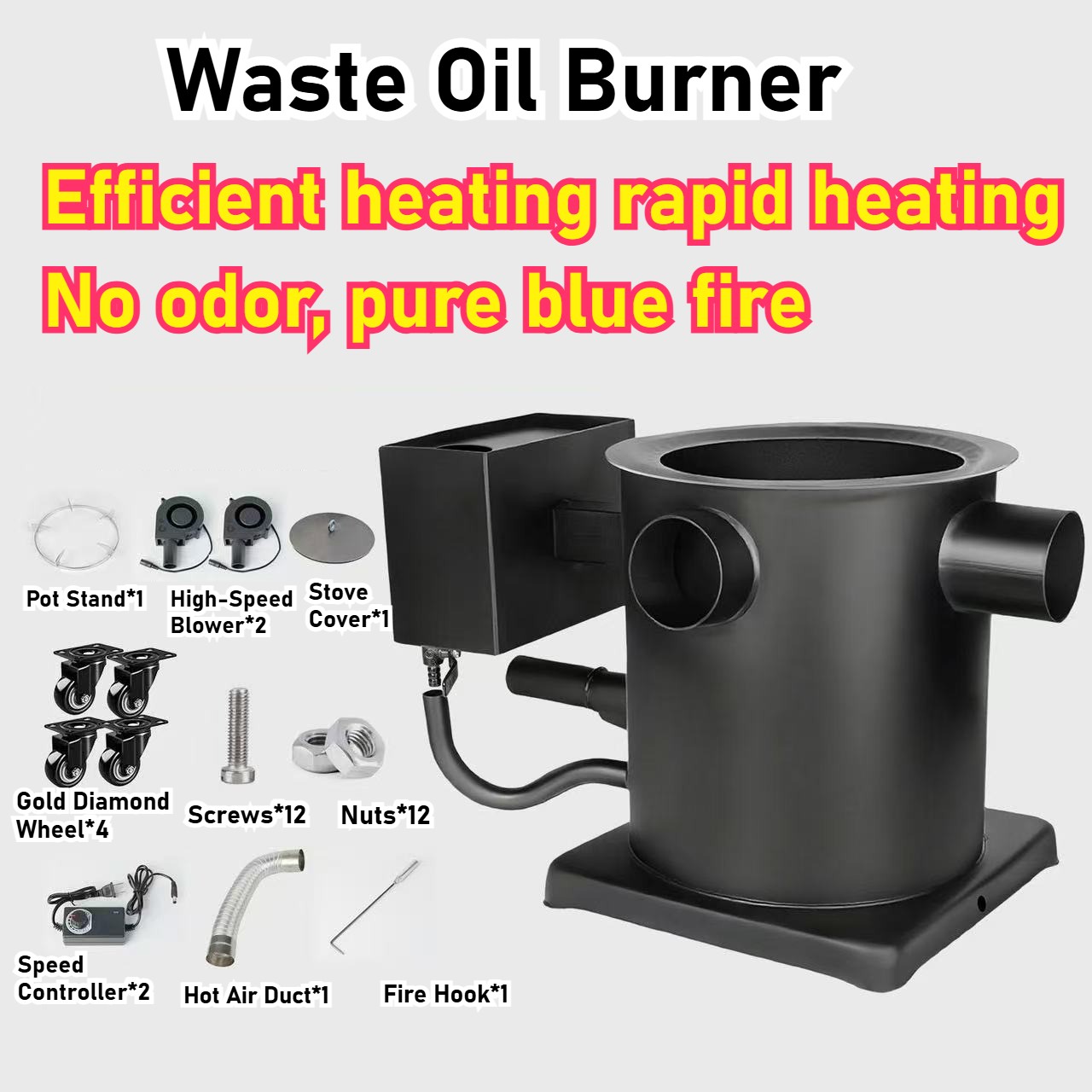 Outdoors Waste Oil Stove Oil Burner Cooking Heating Furnace Burning Tool Farm