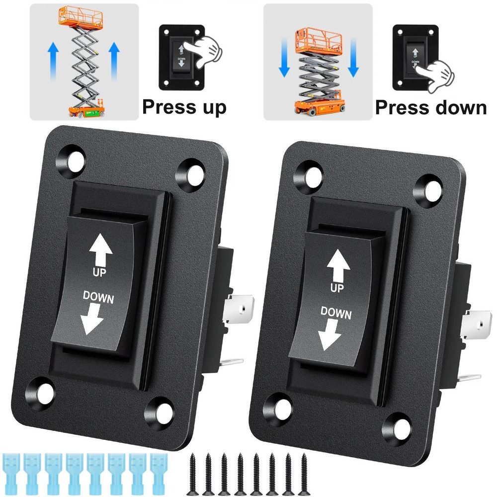 2X 30A DPDT Momentary Reverse Switch Up Down Switch for 5th Wheel Trailer US