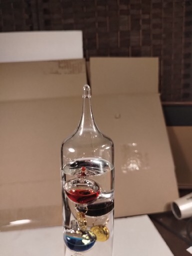 Galileo liquid Thermometer Hand Blown 14 "