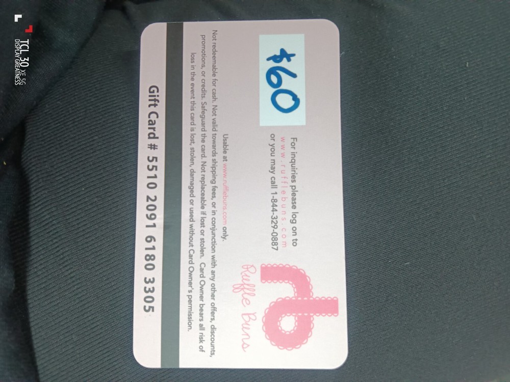 Ruffle Buns $60 Gift Card