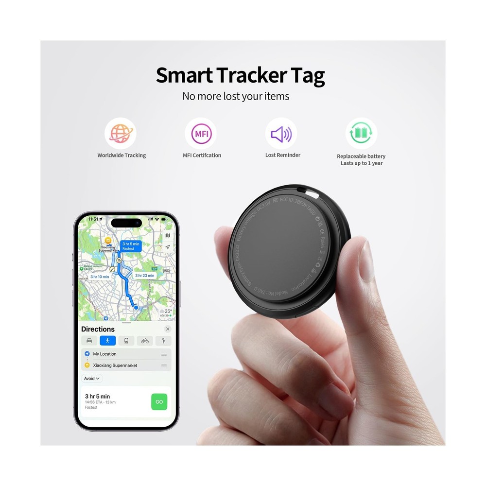 Air Tracker Tags 4 Pack, Bluetooth Smart Tag for Item Finder, Compatible with...