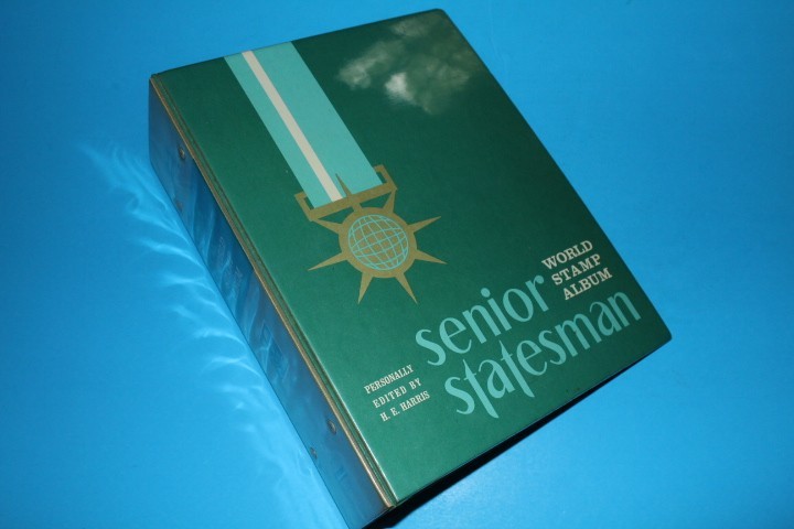 Harris Senior Statesman empty stamp binder used BlueLakeStamps Useful