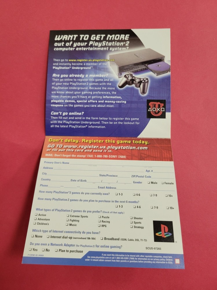 PlayStation underground insert Scus-97265