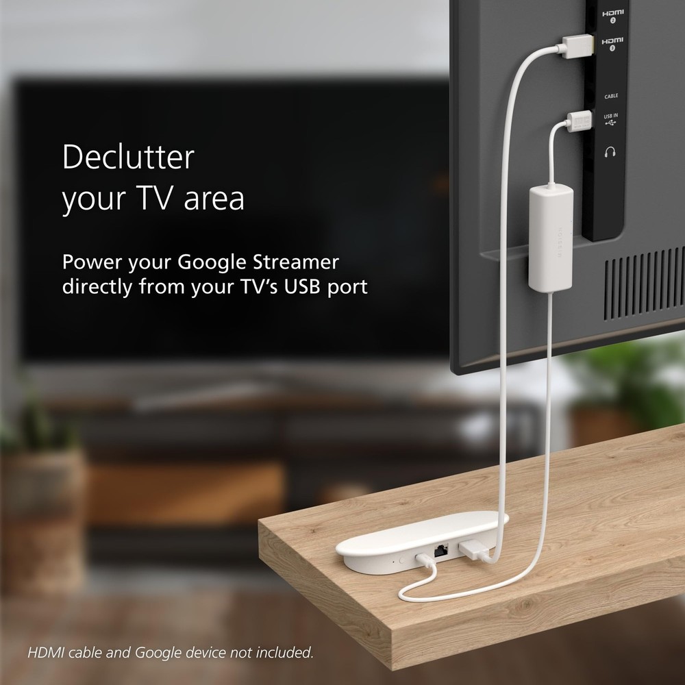 Mission USB Power Cable for Google TV (Power 4K Streamer Version, White