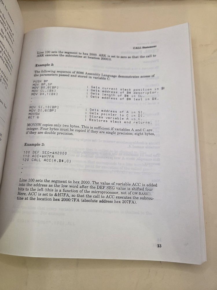 1987 Microsoft GW-Basic User's Guide And User's Reference Softcover