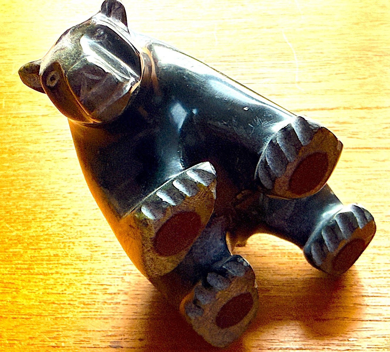 Inuit Serpentine Small Sculpture - Polar Bear - Cape Dorset - 5.5 inches