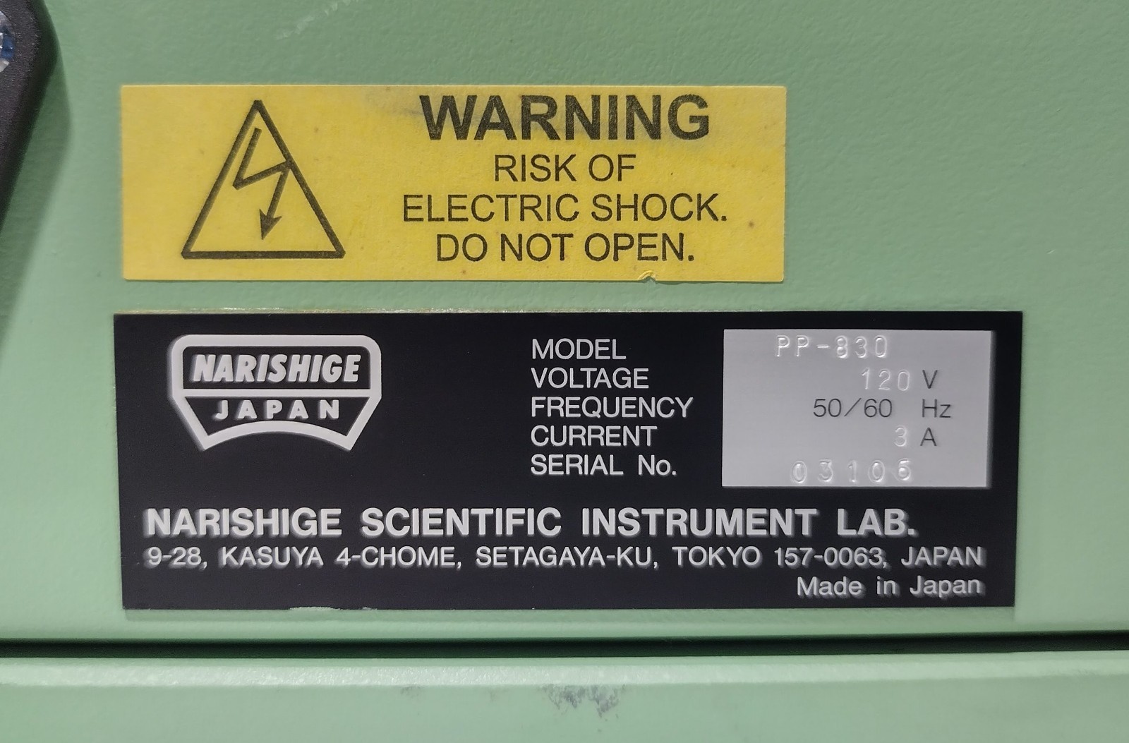 Narishige PP-830 Single Stage Microelectrode Puller Partially Tested Read