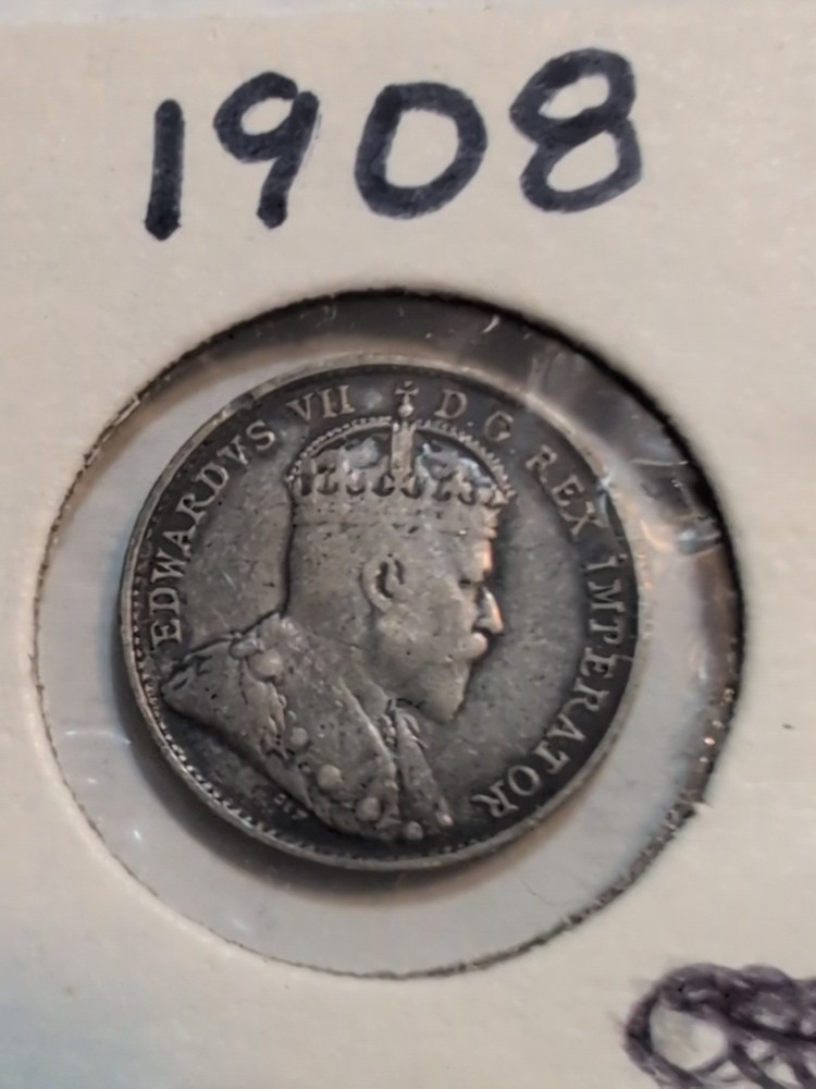 1908 High Grade Canadian 5 Cent Silver