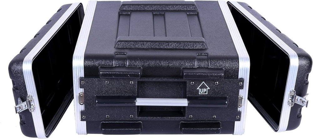 Crossrock Stackable 4U Rack Case, Standard 19.25” Depth, Polyethylene Hard-Black