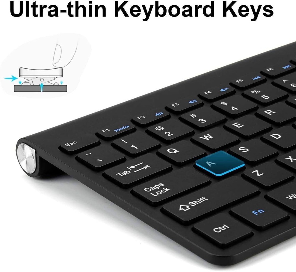 Wireless Keyboard And Mouse Combo Set USB Mini 2.4Ghz For Mac Apple PC Computer