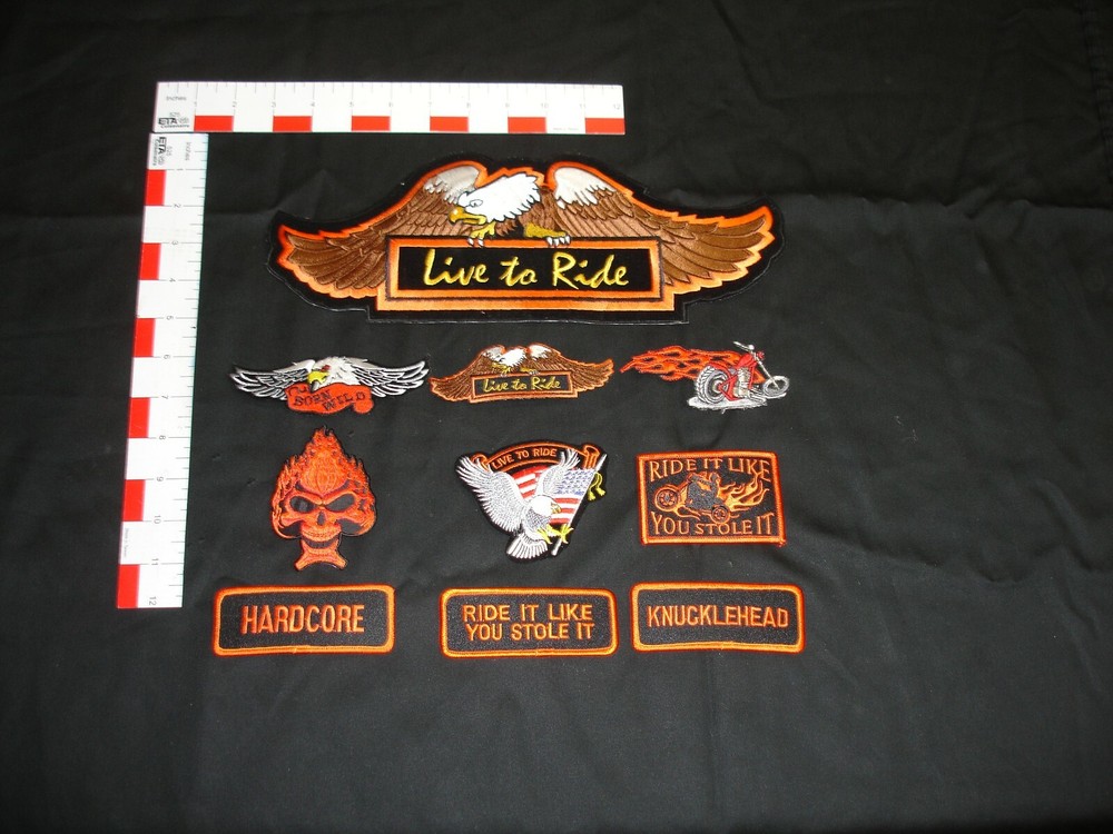 Motorcycle Biker patch set 10 patches in this set