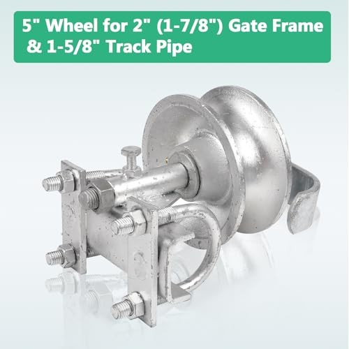 Sliding Gate Rollers, Steel Rolling Gate Hardware for 2'' (1-7/8'') Gate 2 Pack