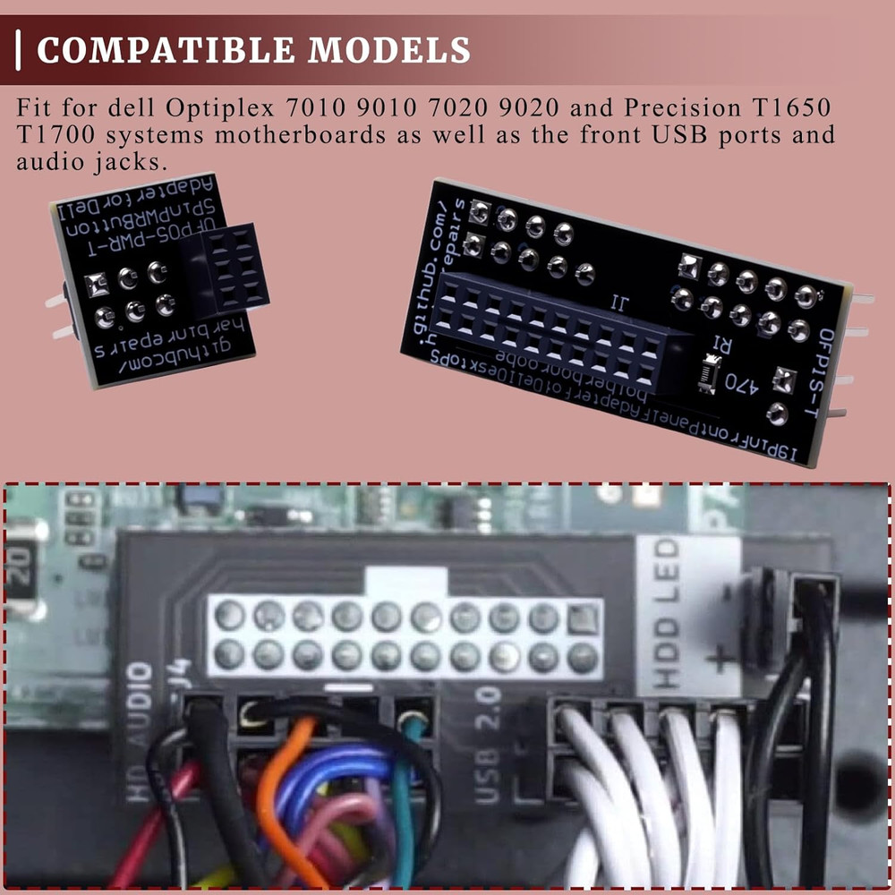 Front Panel Header Adapter Compatible with Dell Optiplex 7010 9010 7020 9020 Pre