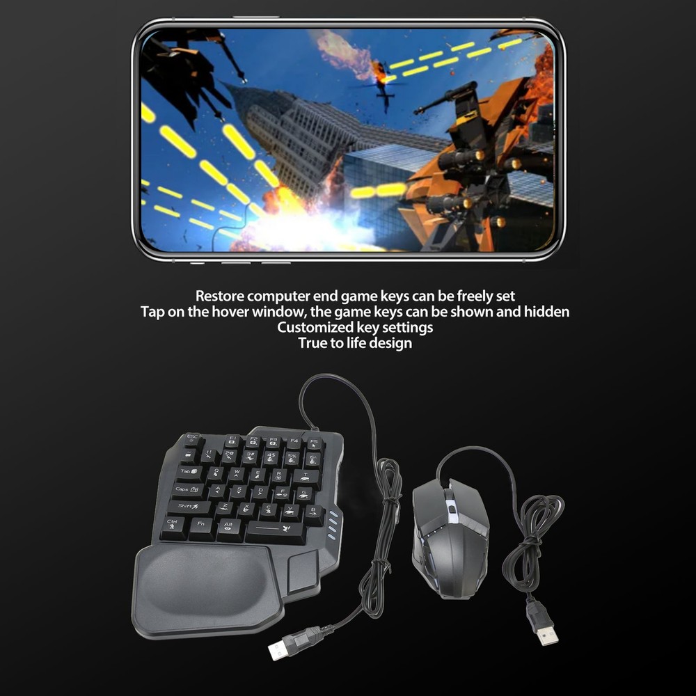 4in1 Mobile Game Combo Pack Gamepad Controller Gaming Keyboard Mouse Converter K