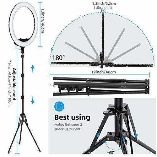 18" Ring Light, Cshidworld Dimmable LED Light Kit with Wireless Remote...