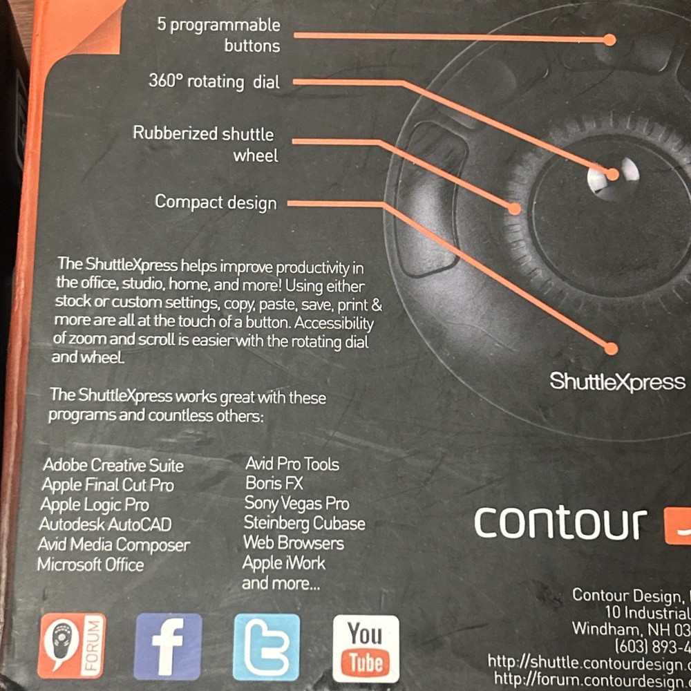 Contour ShuttleXpress Computer Controller Compact Design in Black