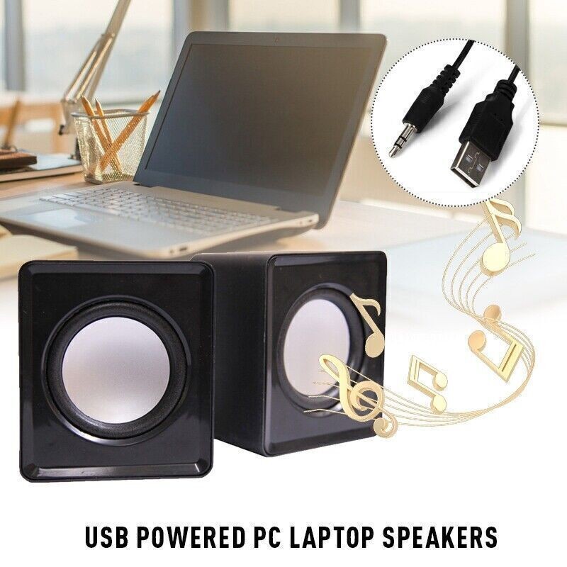 3.5mm Jack USB Wired Computer Speaker Stereo For PC Laptop Notebook Desktop FFpR