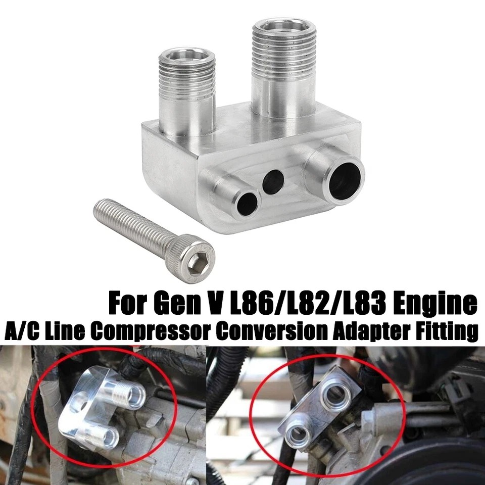 For GM Gen V L86 L83 L82 Engine Swap Conversion A/C Compressor Adapter Fitting