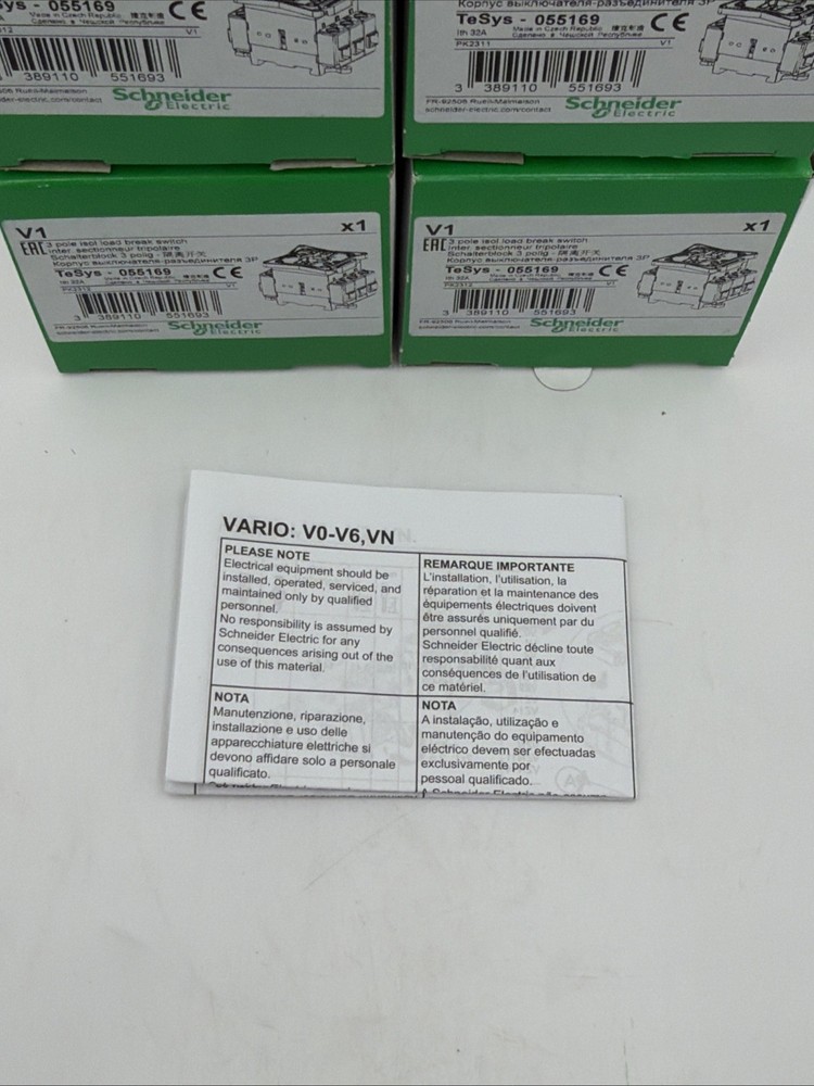 SCHNEIDER V1 TESYS 055169 LOAD BREAK SWITCH 3 POLE ISOLATOR