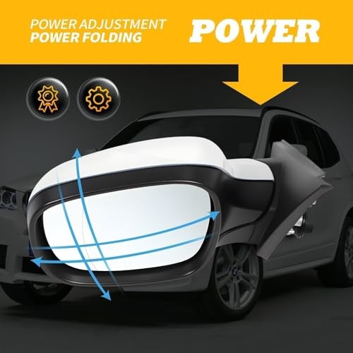 Driver Side Mirror Assembly Compatible with X3 2011-2014 Side View Left White