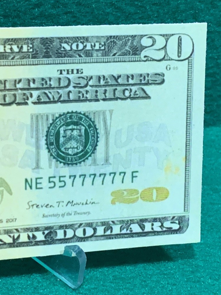 2017 TWENTY DOLLAR BILL (STICKER!) BINARY NOTE 6 IN A ROW (READ DESCRIPTION !!)