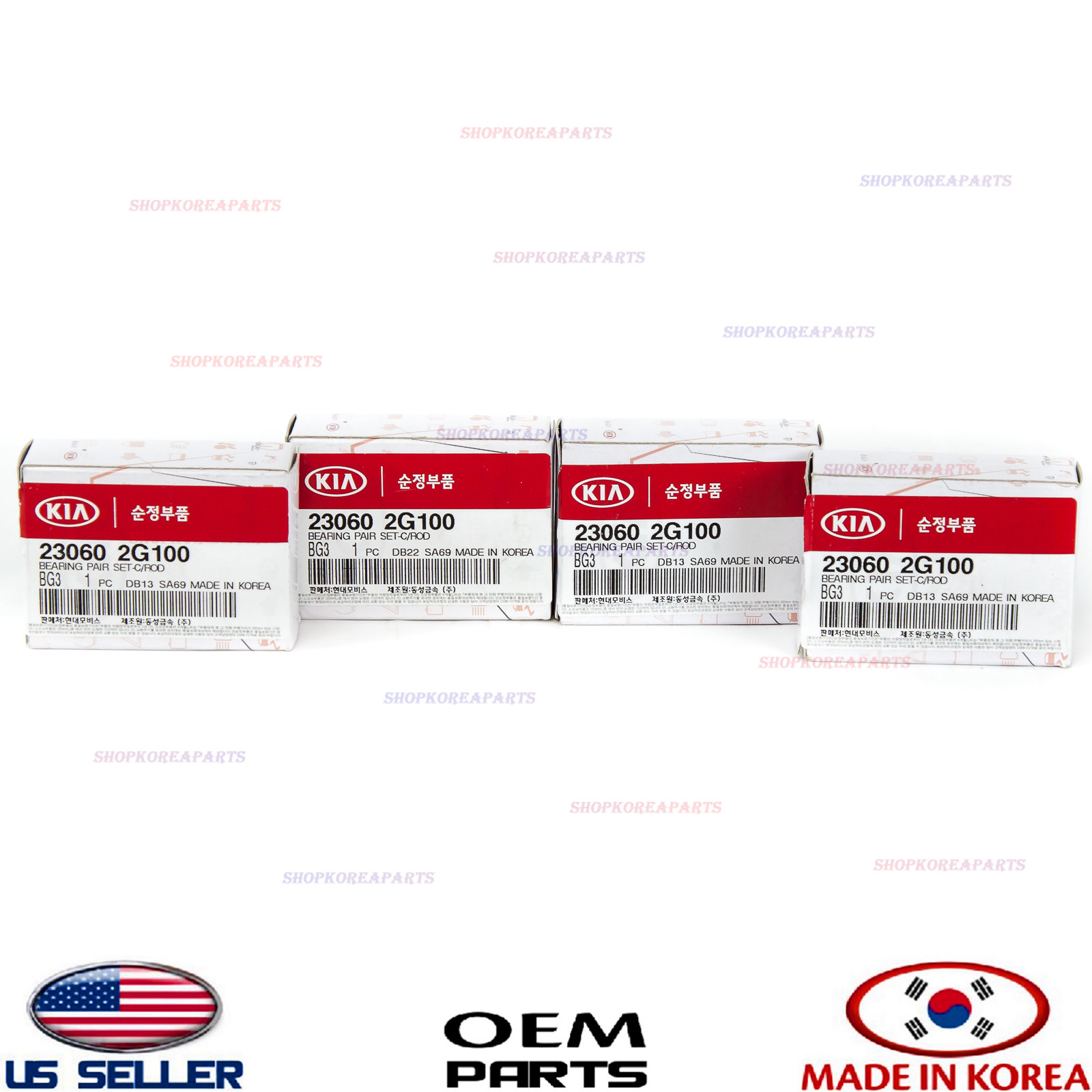 Genuine Сonnecting Rod Bearing Set 8pc OEM Hyundai Kia 2.0 2.4 See compatibility