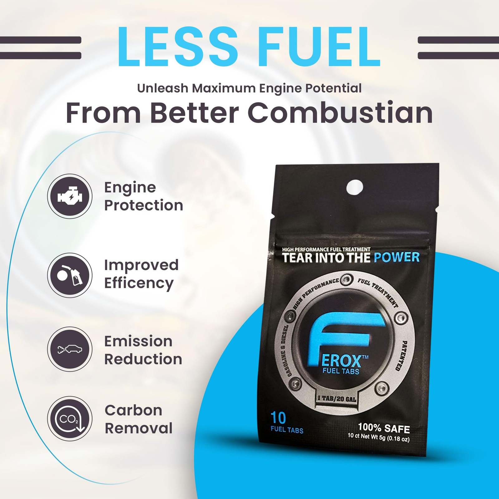 Ferox Fuel Additives | 10 Tabs for Car | Fuel System Cleaner for Ga... Fast Ship