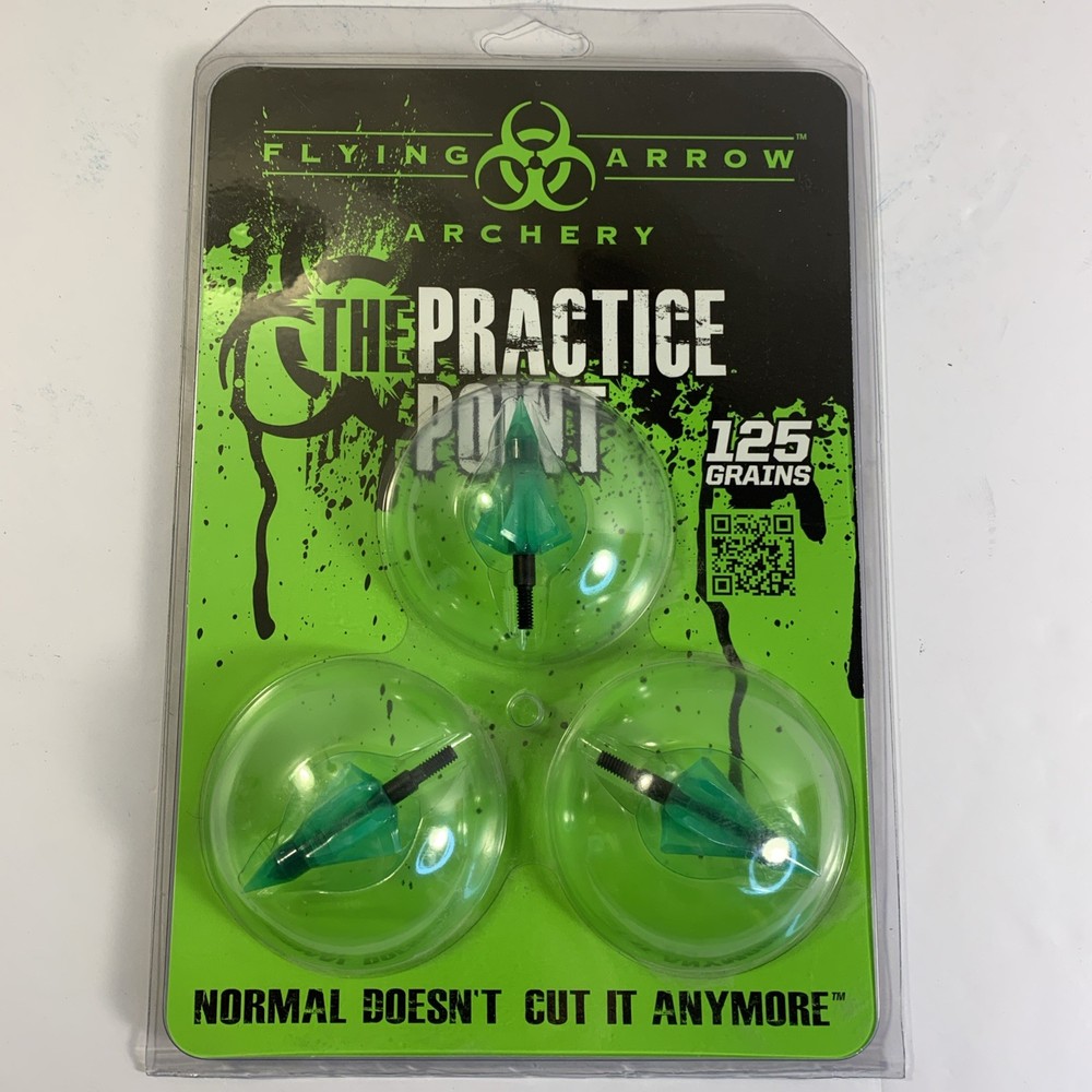 Flying Arrow Archery Practice Points 125 Grain 3 Pack New