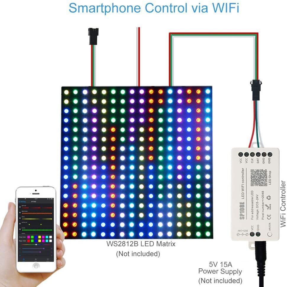 WS2812B WS2811 LED Strip Light Mini LED RF WiFi Bluetooth Music Pixel Controller