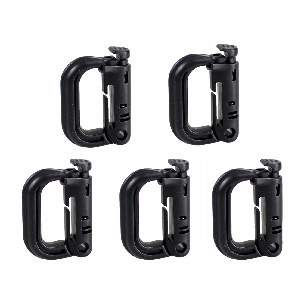 Tactical Molle Webbing D-Ring Carabiner Hook Loop Clip for Backpack Snap Locking